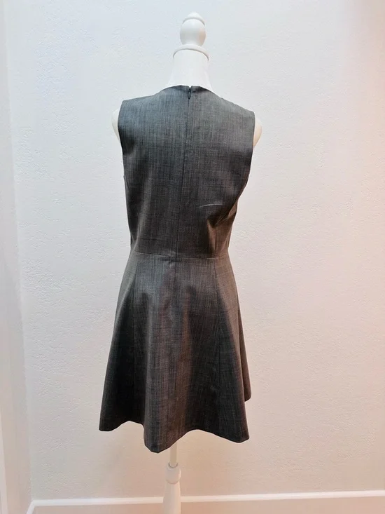 Theory Sleek Sleeveless Gray Fit-and-Flare Dress - Picture 3 of 7